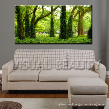 Wholesale Green Forest Cheap Stretched Canvas Art Printing